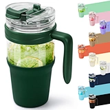 Stylish Glass Tumbler with Straw for smoothies and iced beverages